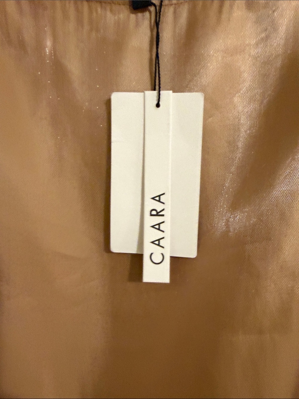 CAARA Slip Dress in Warm Beige light rose metallic tint NEW medium size - Picture 11 of 13